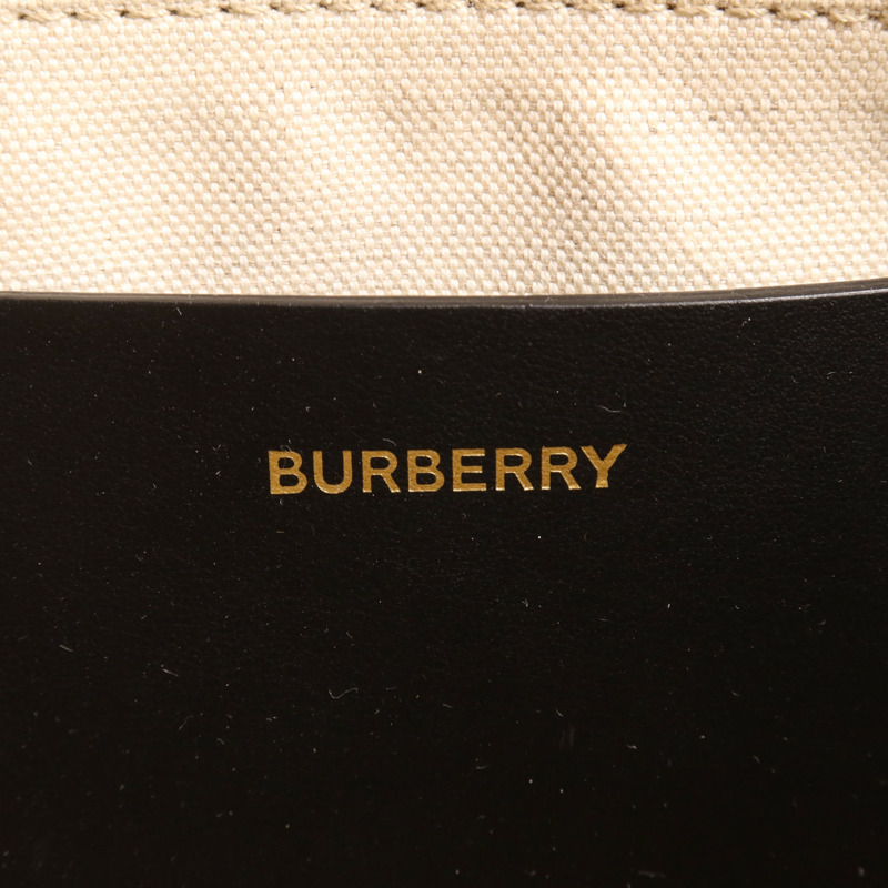 BURBERRY 帆布/皮革Freya Tote金扣肩背袋-10