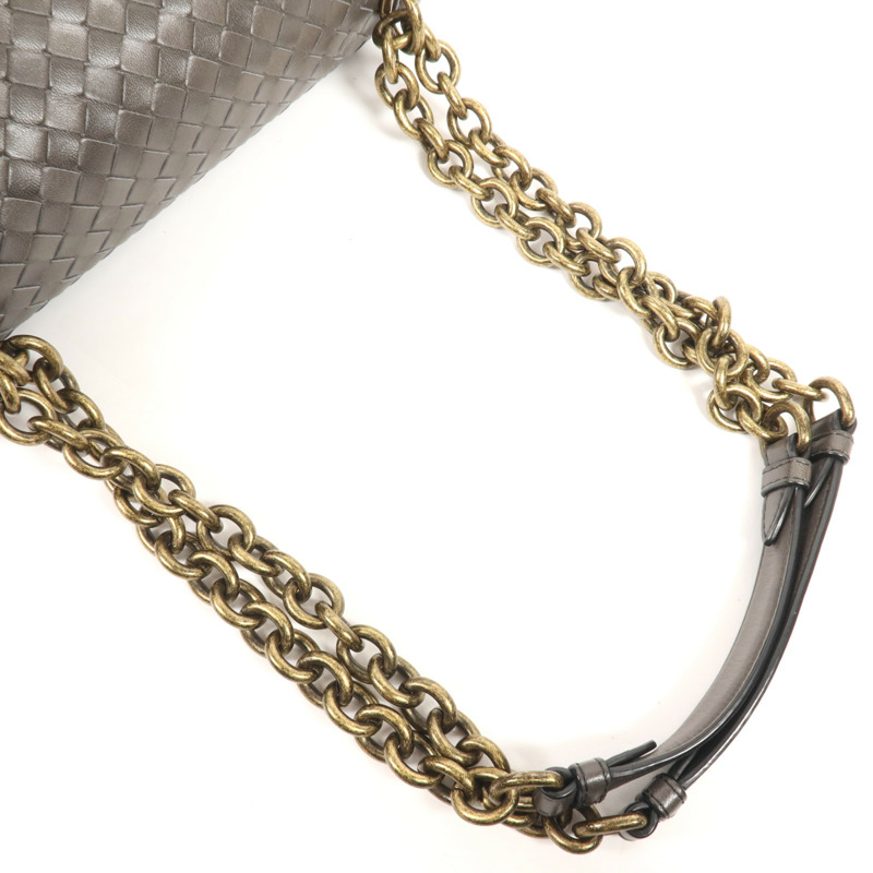 BOTTEGA VENETA 羊皮皮革Knot Bag金扣肩背袋-4