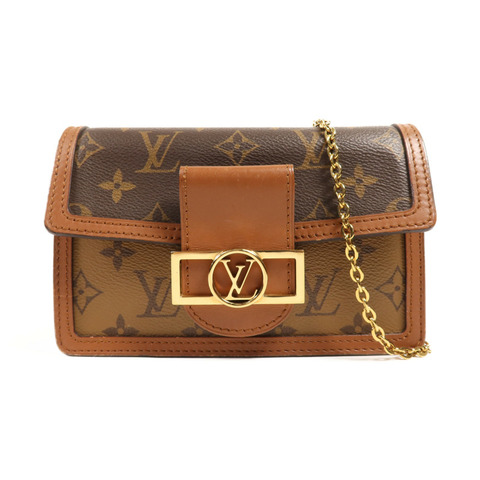 LOUIS VUITTON Monogram Reverse Dauphine金扣肩背袋