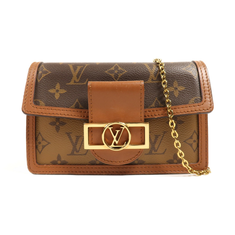 LOUIS VUITTON Monogram Reverse Dauphine金扣肩背袋-0