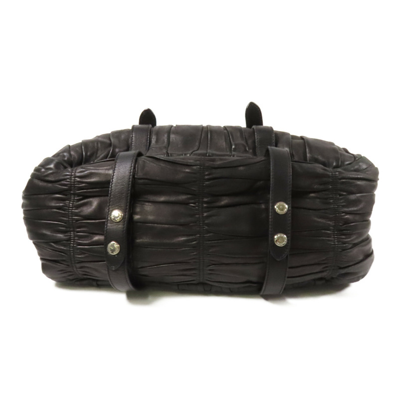 PRADA 羊皮皮革2 Way Shoulder銀扣扣手挽肩背兩用袋-3