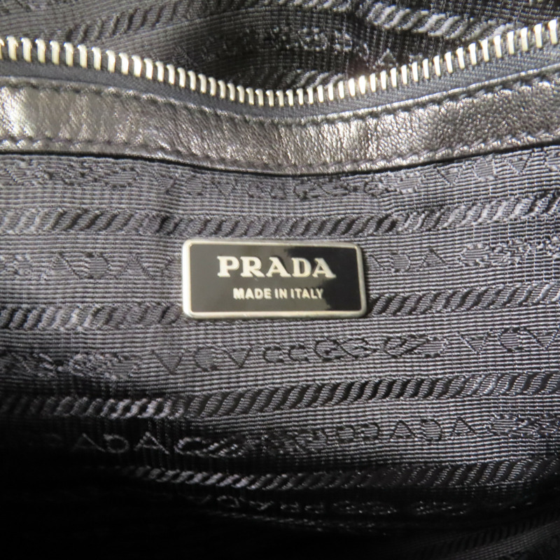 PRADA 羊皮皮革2 Way Shoulder銀扣扣手挽肩背兩用袋-9