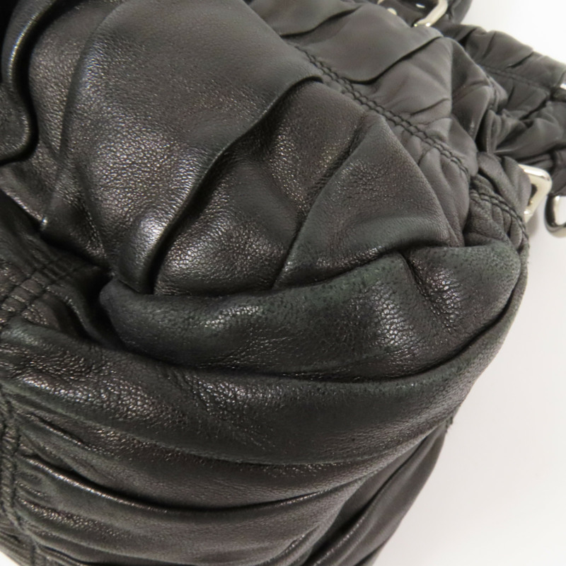 PRADA 羊皮皮革2 Way Shoulder銀扣扣手挽肩背兩用袋-12