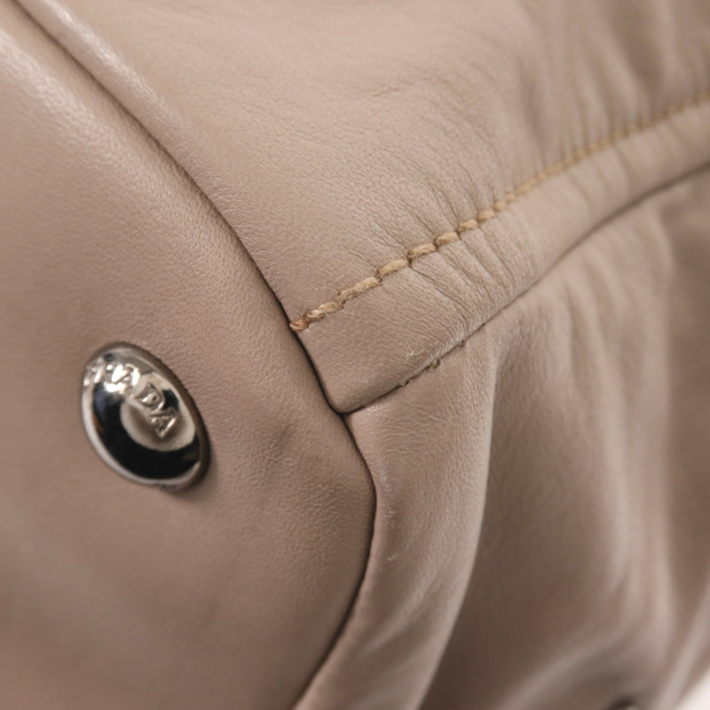 PRADA 牛皮皮革2 Way Shoulder銀扣手挽肩背兩用袋-8