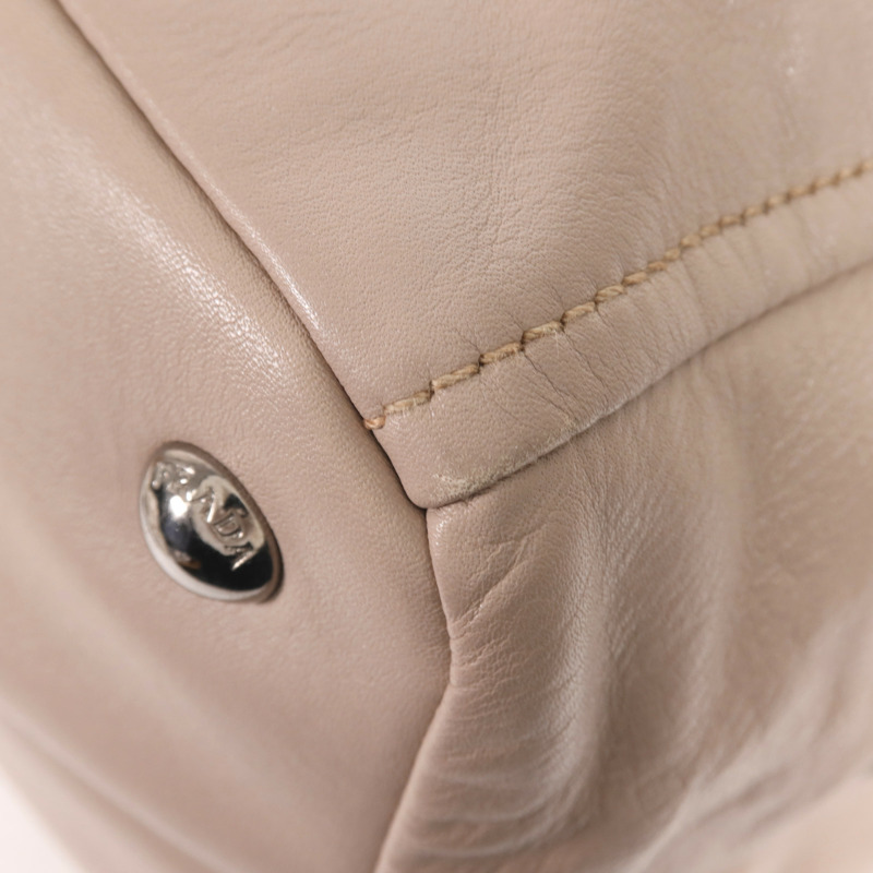 PRADA 牛皮皮革2 Way Shoulder銀扣手挽肩背兩用袋-10