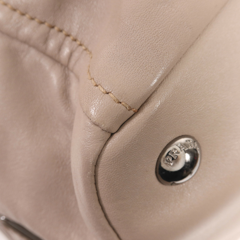 PRADA 牛皮皮革2 Way Shoulder銀扣手挽肩背兩用袋-11