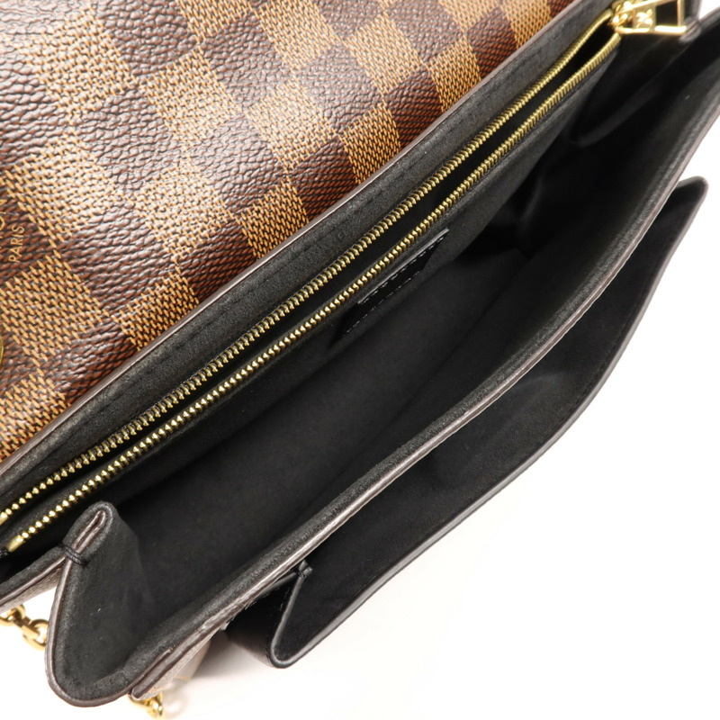 LOUIS VUITTON Damier Vavin PM金扣鏈帶肩背袋-9
