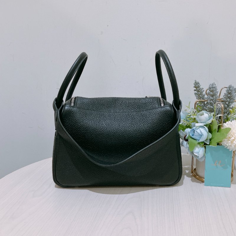 TK1884 Hermes 愛馬仕 琳迪包 黑銀 Lindy 26 TC Black x PHW Stamp D-1