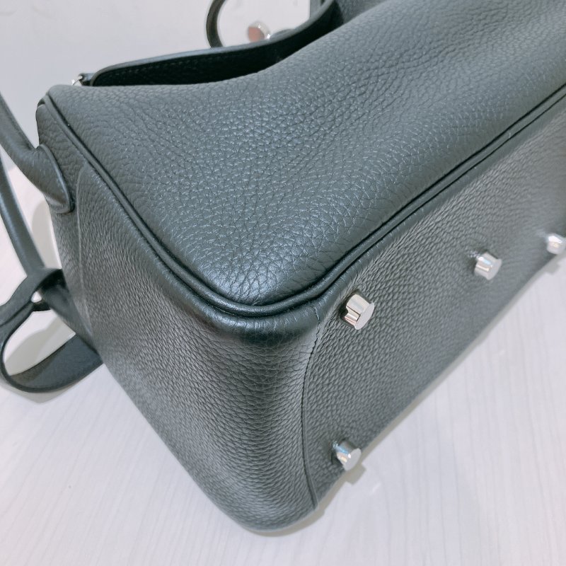 TK1884 Hermes 愛馬仕 琳迪包 黑銀 Lindy 26 TC Black x PHW Stamp D-5