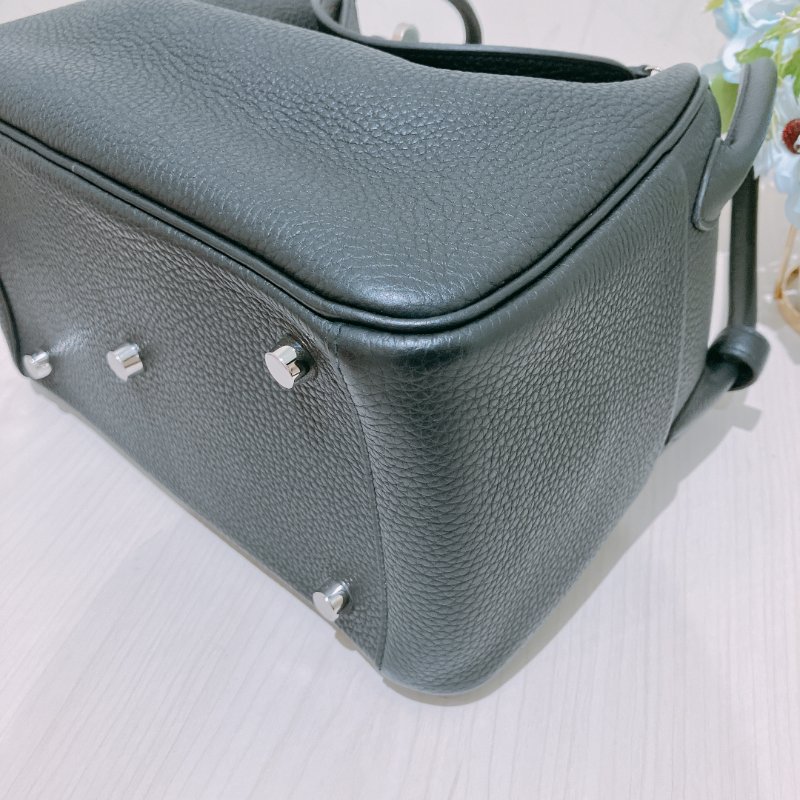 TK1884 Hermes 愛馬仕 琳迪包 黑銀 Lindy 26 TC Black x PHW Stamp D-6