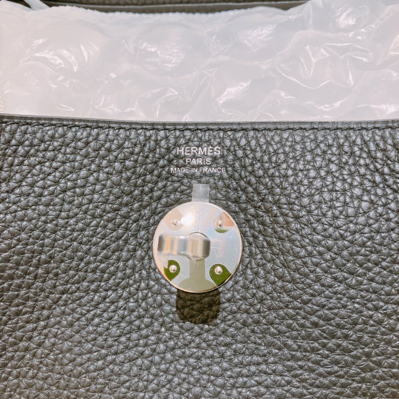 TK1884 Hermes 愛馬仕 琳迪包 黑銀 Lindy 26 TC Black x PHW Stamp D-10