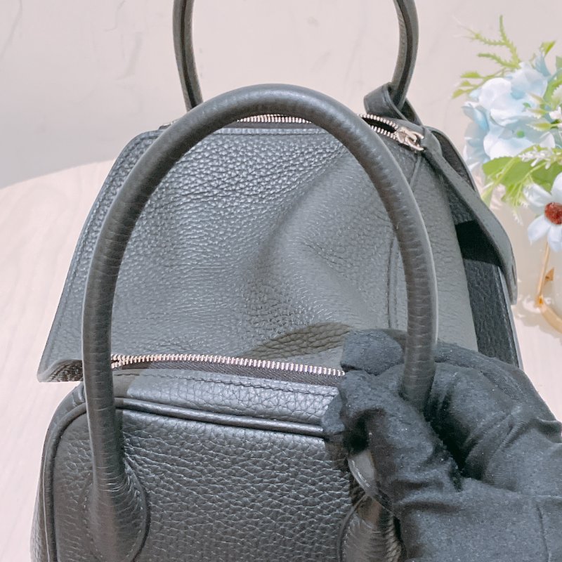 TK1884 Hermes 愛馬仕 琳迪包 黑銀 Lindy 26 TC Black x PHW Stamp D-14