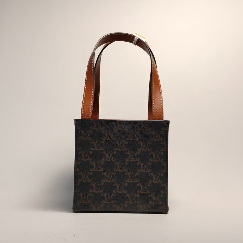 CELINE 老花PVC秀款凱旋門方盒子立方體手提包肩背包-1