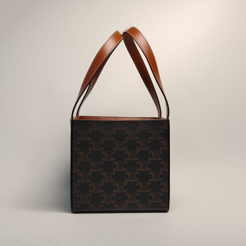 CELINE 老花PVC秀款凱旋門方盒子立方體手提包肩背包-2