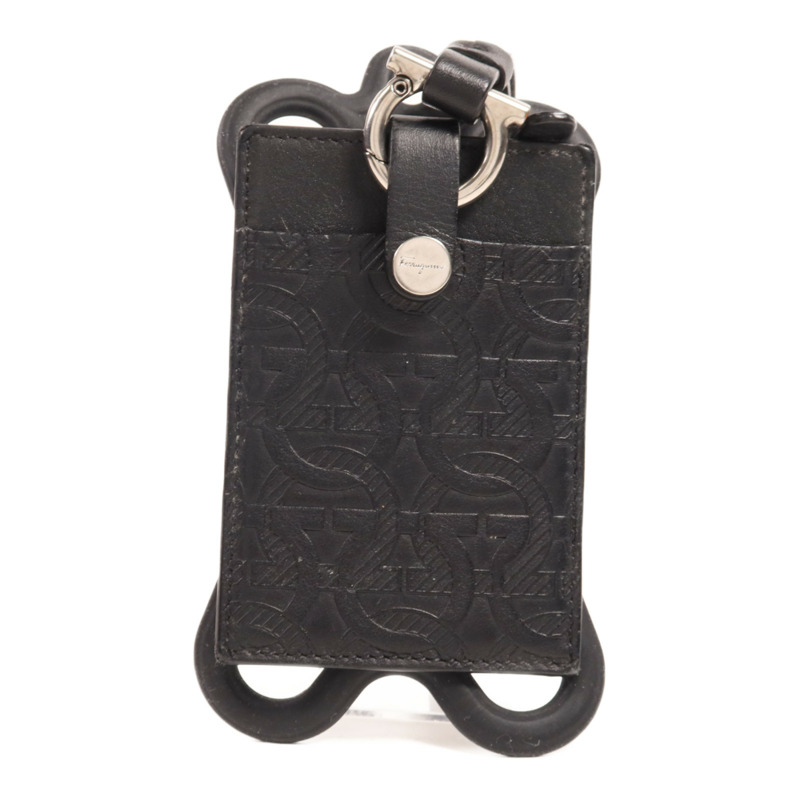 Salvatore Ferragamo 牛皮皮革Card Case銀扣卡片套-0