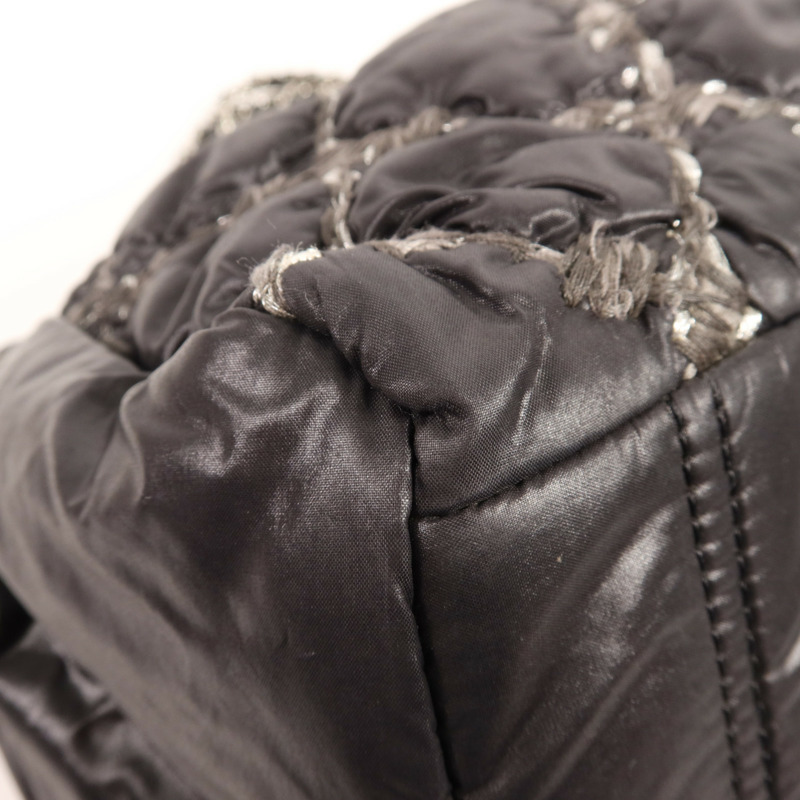 CHANEL 尼龍Shoulder Bag銀扣鏈帶肩背袋-6