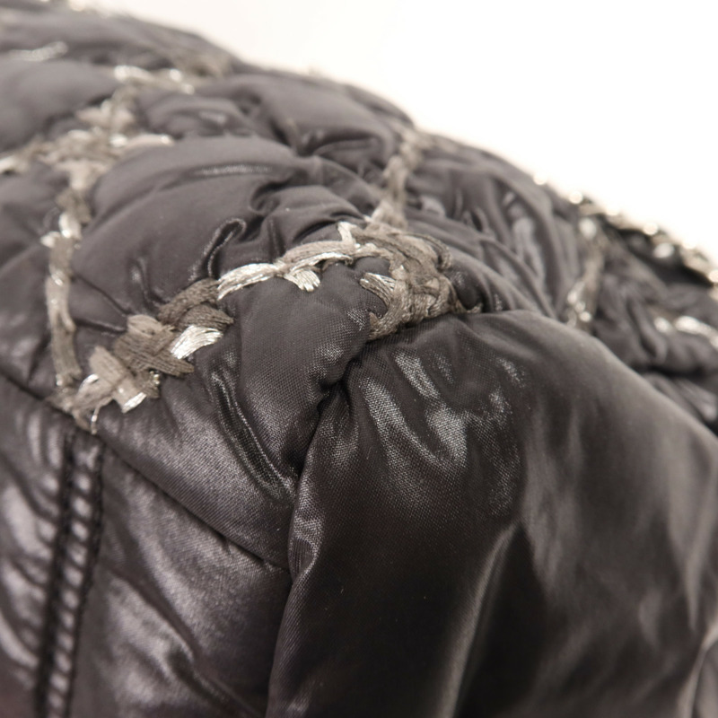 CHANEL 尼龍Shoulder Bag銀扣鏈帶肩背袋-7