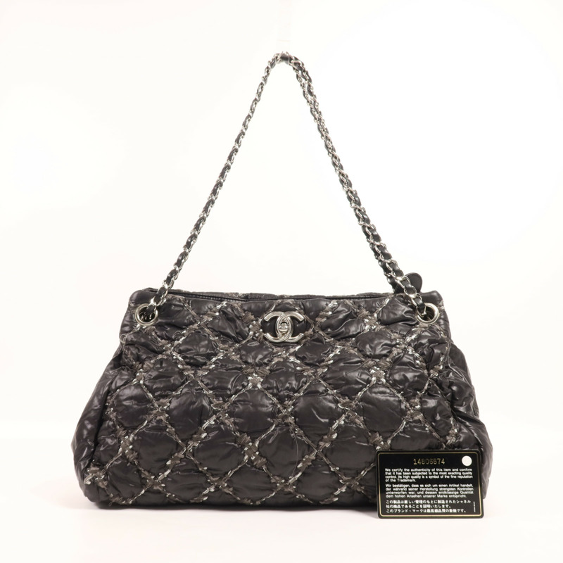 CHANEL 尼龍Shoulder Bag銀扣鏈帶肩背袋-19