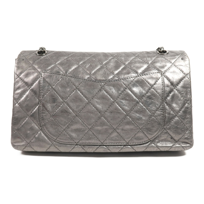 CHANEL 牛皮皮革Chanel 2.55銀扣鏈帶肩背袋-1