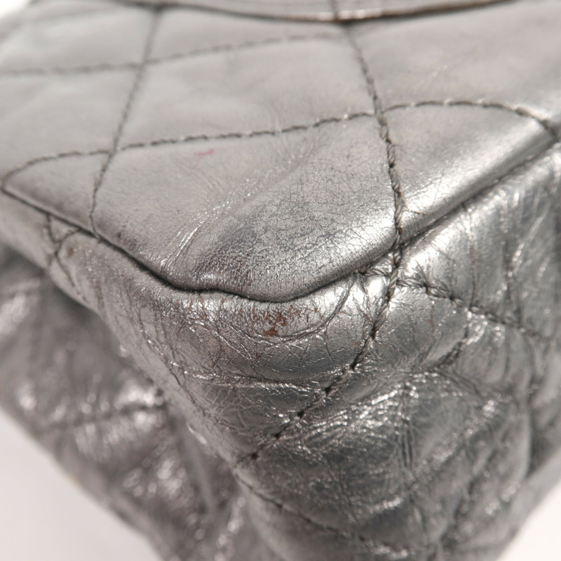 CHANEL 牛皮皮革Chanel 2.55銀扣鏈帶肩背袋-8