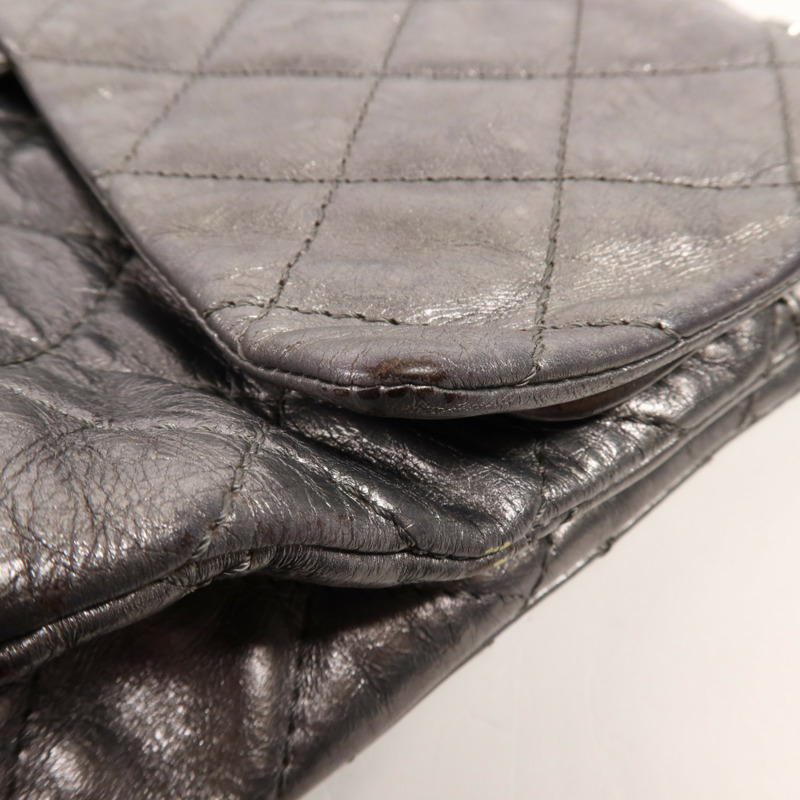 CHANEL 牛皮皮革Chanel 2.55銀扣鏈帶肩背袋-23