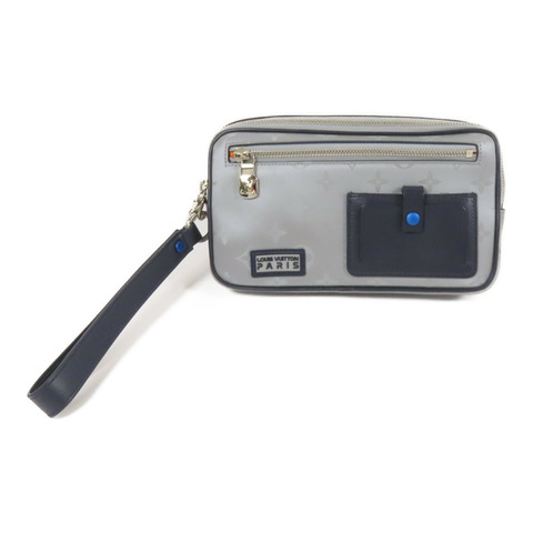 LOUIS VUITTON 塗層帆布Satellite Alpha銀扣手拿包