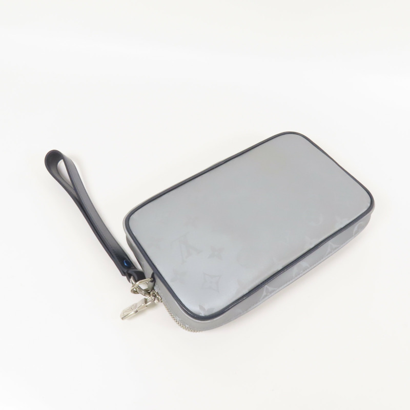 LOUIS VUITTON 塗層帆布Satellite Alpha銀扣手拿包-5