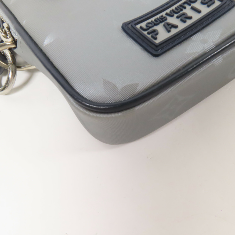 LOUIS VUITTON 塗層帆布Satellite Alpha銀扣手拿包-13