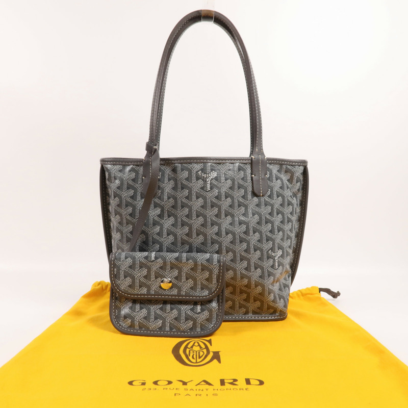 GOYARD 塗層帆布Anjou Mini銀扣手挽袋-13