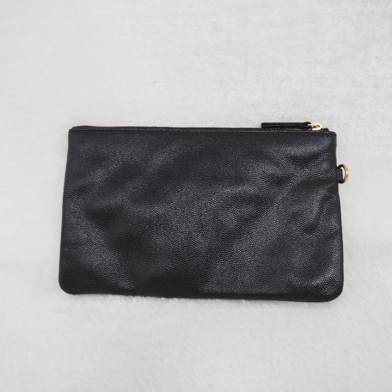 CHANEL 22 黑荔枝皮金扣中號-14