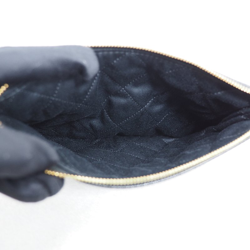 CHANEL 22 黑荔枝皮金扣中號-15