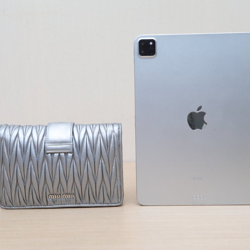 MIU MIU 銀色羊皮太陽花水鑽裝飾鏈條包肩背包-4