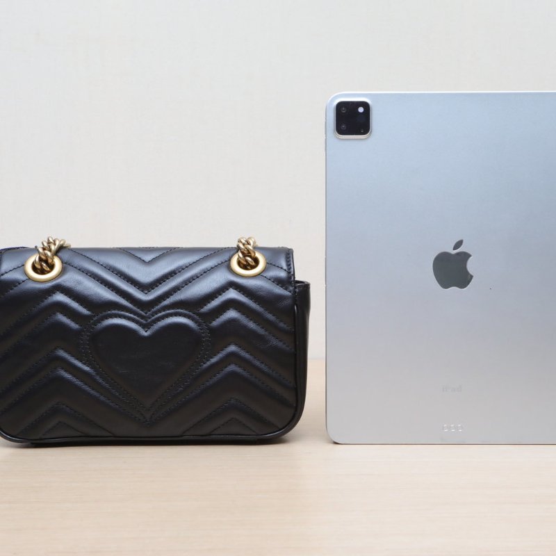 GUCCI GGMarmont肩背包Mini22黑色牛皮金扣肩背包-4