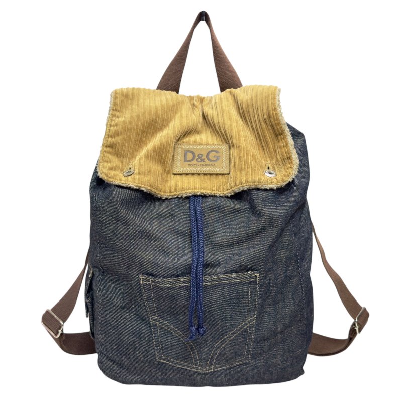 D&G Dolce & Gabbana 牛仔 毛毛 背包-0