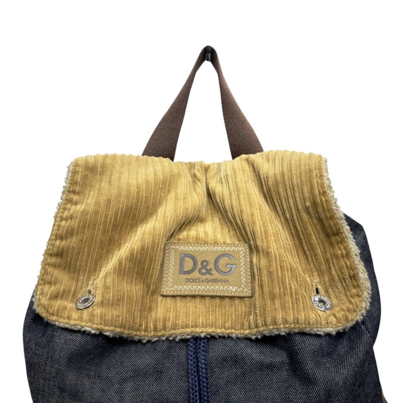 D&G Dolce & Gabbana 牛仔 毛毛 背包-1