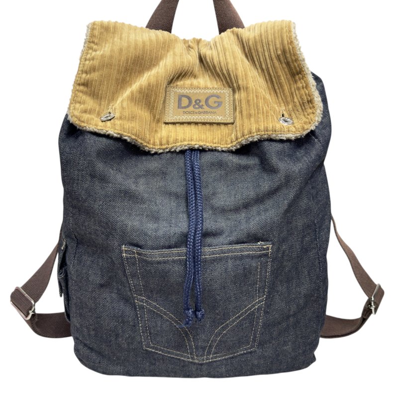 D&G Dolce & Gabbana 牛仔 毛毛 背包-2