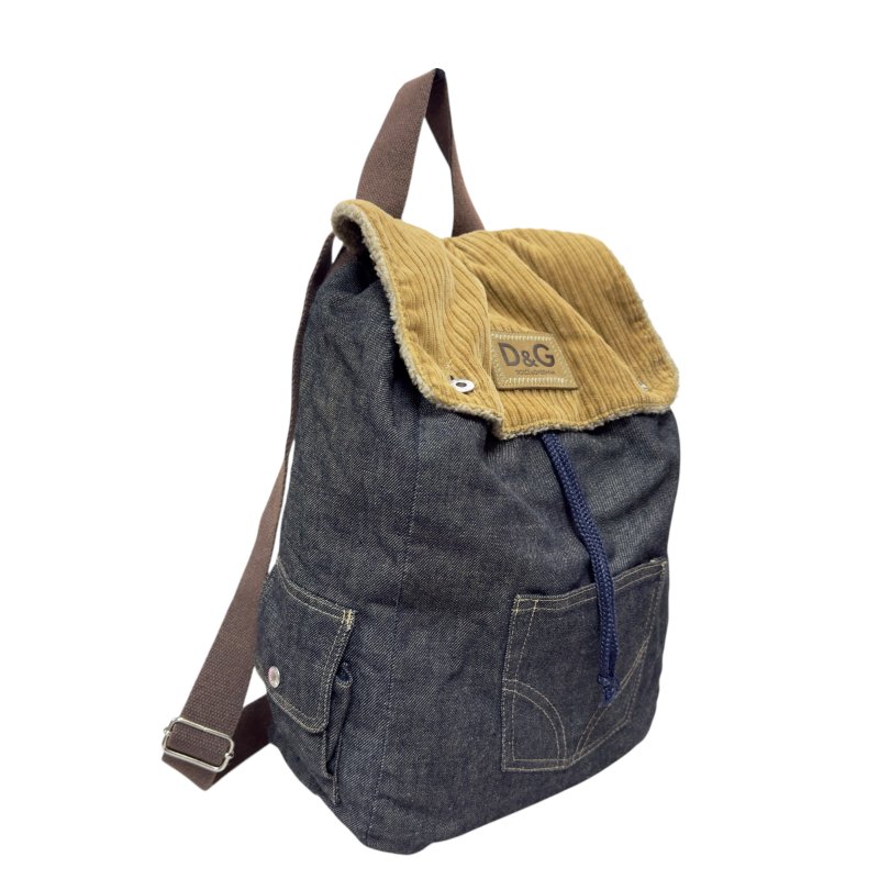 D&G Dolce & Gabbana 牛仔 毛毛 背包-4