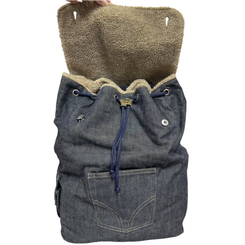 D&G Dolce & Gabbana 牛仔 毛毛 背包-15