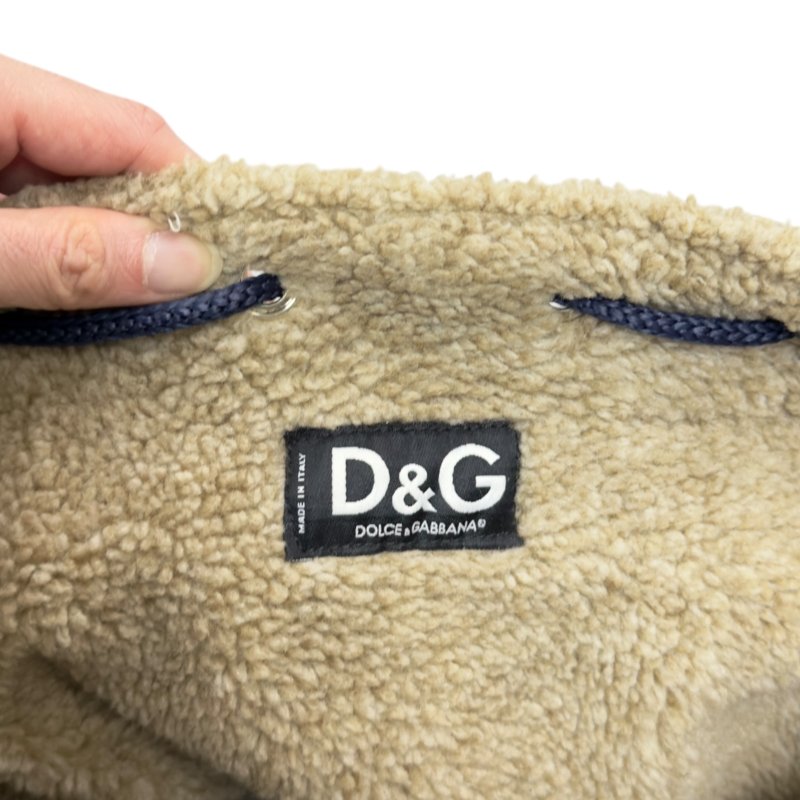 D&G Dolce & Gabbana 牛仔 毛毛 背包-18