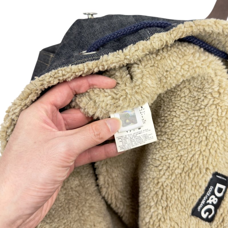 D&G Dolce & Gabbana 牛仔 毛毛 背包-19