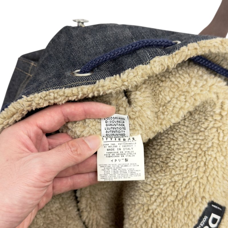 D&G Dolce & Gabbana 牛仔 毛毛 背包-20