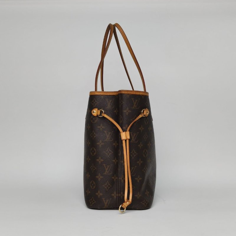 LOUIS VUITTON Neverfull中號31無子袋老花PVC金扣2011肩背包-3