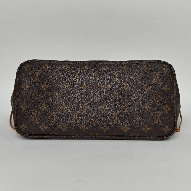 LOUIS VUITTON Neverfull中號31無子袋老花PVC金扣2011肩背包-4