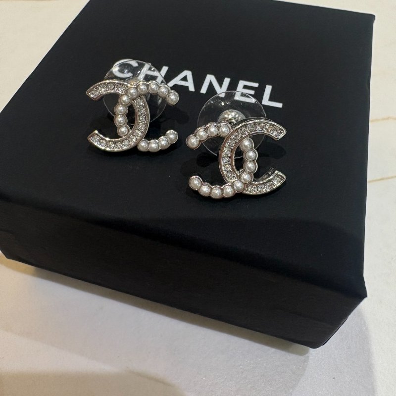 *SHIHNA名牌精品* CHANEL 雙C 珍珠水鑽耳環-4