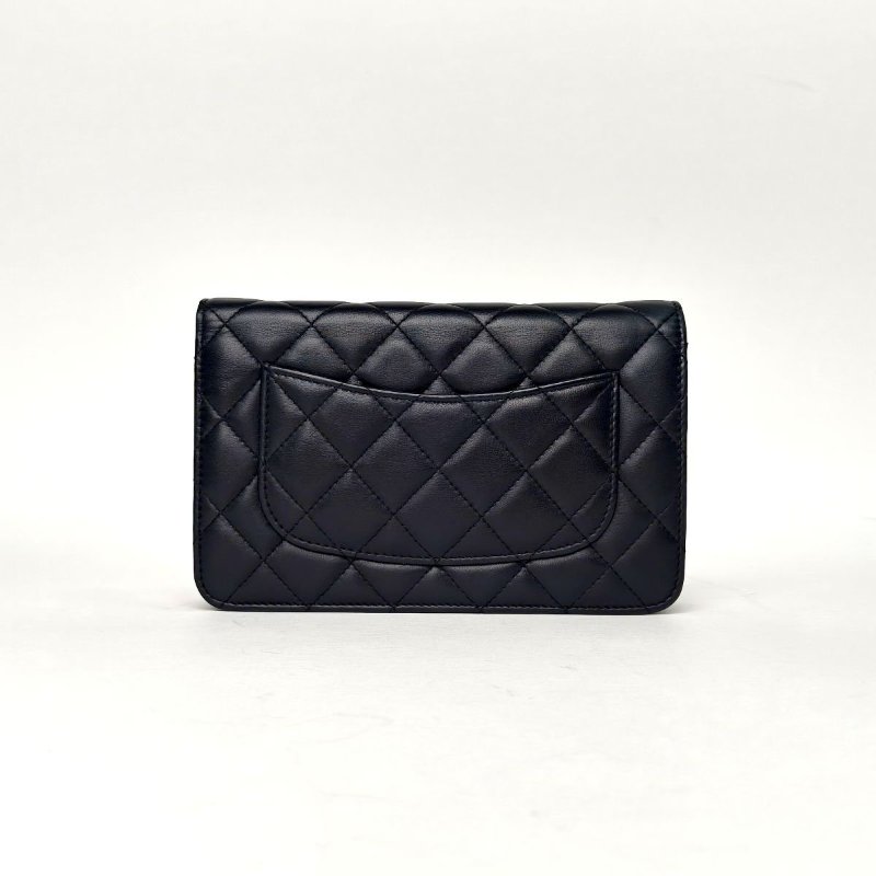 CHANEL CFWOC19黑色羊皮29開金扣肩背包-1