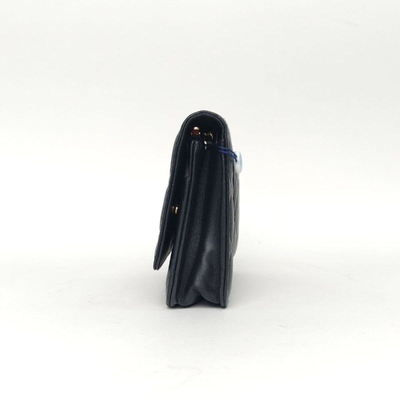 CHANEL CFWOC19黑色羊皮29開金扣肩背包-2