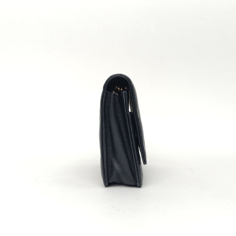 CHANEL CFWOC19黑色羊皮29開金扣肩背包-3