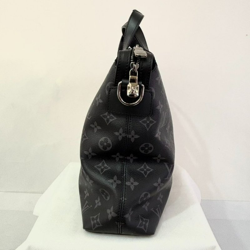 LV黑原花手提肩背公事包-3