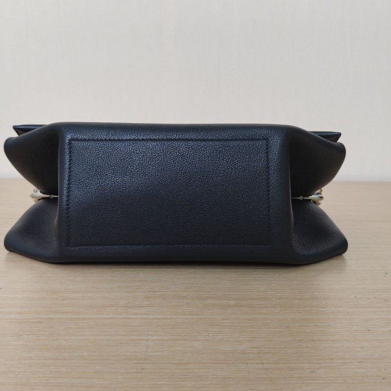 HERMES Opli289J火焰橙拼2Z午夜藍TN皮C刻銀扣肩背包-4