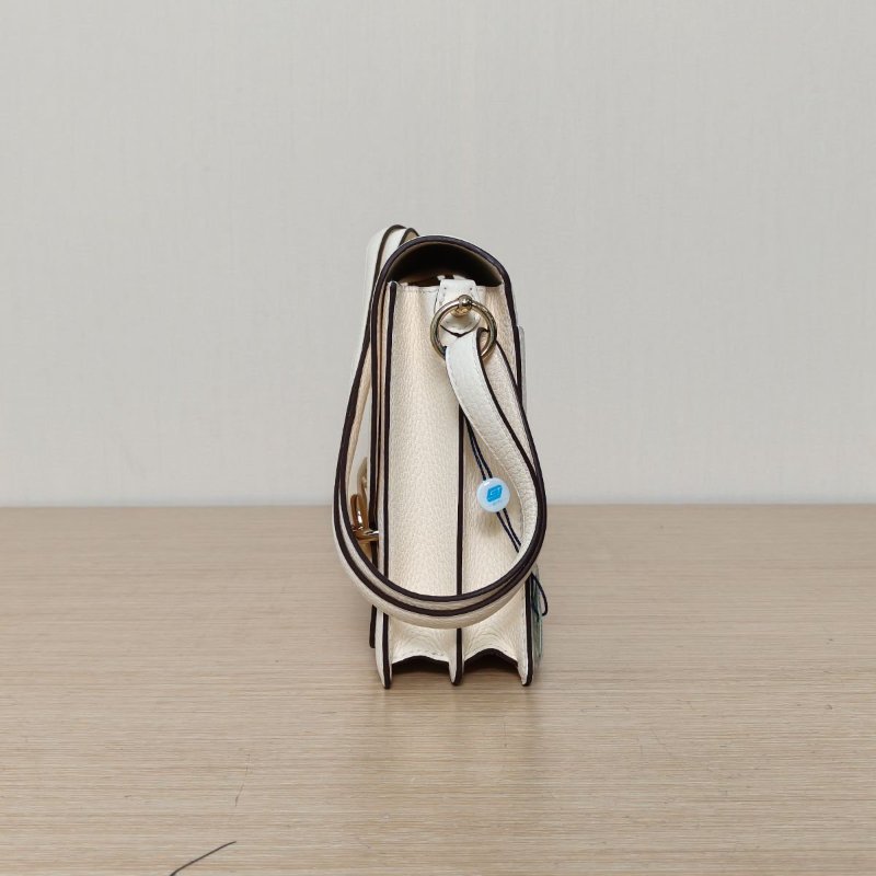 HERMES Roulis豬鼻子23I2奶油白TC皮Z刻金扣肩背包-1